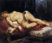 Delacroix, Eugene - Odalisque Reclining on a Divan